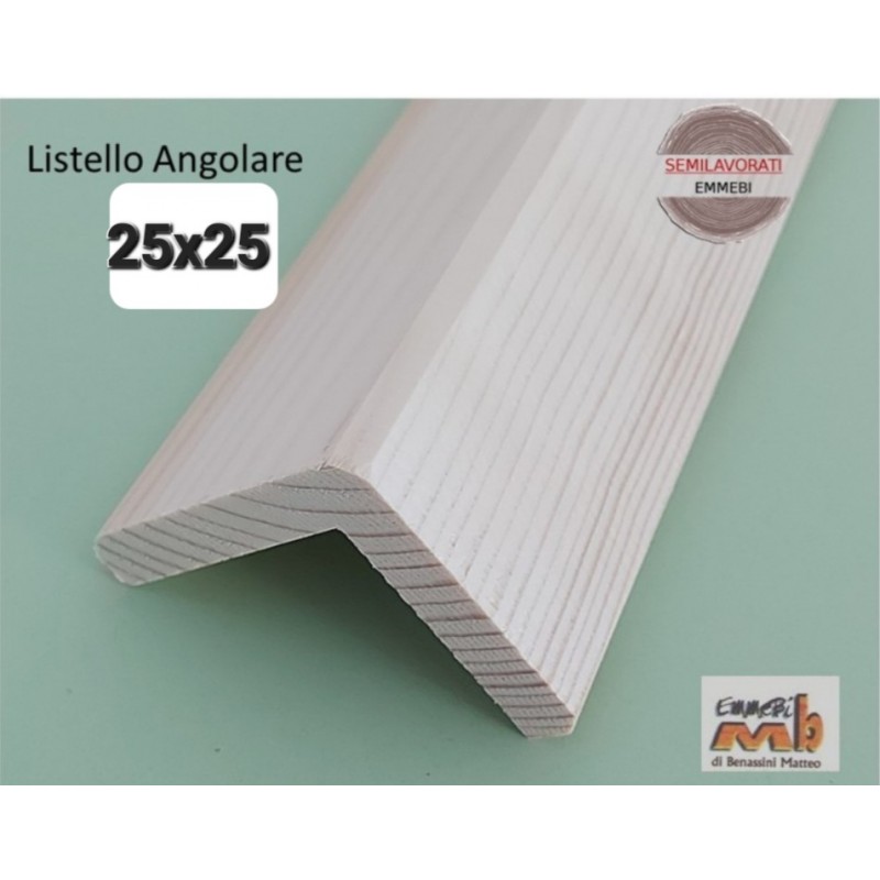 Listello Angolare Abete Piallato 25x25x200