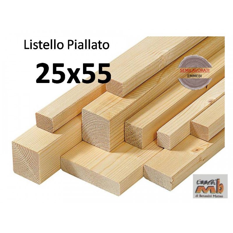 Listello Abete Piallato 25x55x200