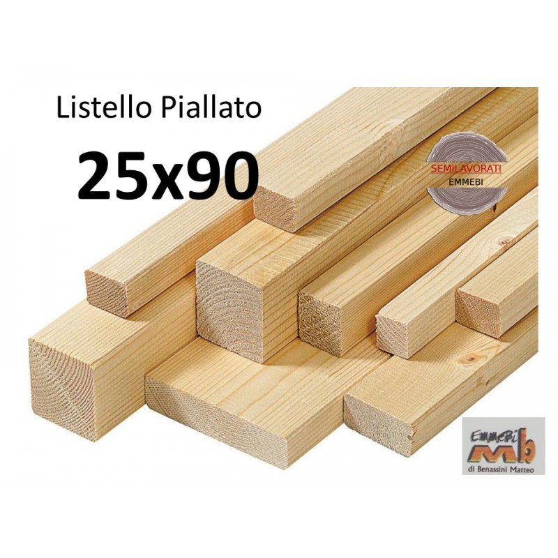 Listello Abete Piallato 25x90x300